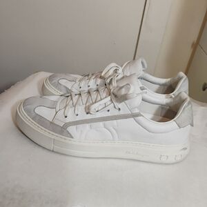 Ferragamo Noris Leather Suede Gancio Sneakers Size 11M